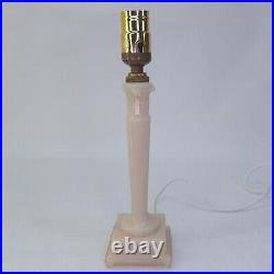 Vtg Uranium Aladdin Ivory Alacite Boudoir Candlestick Table Lamp G23 40s