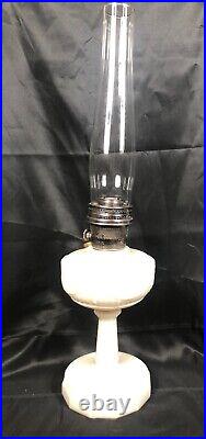 White Alacite Tall Lincoln Drape Aladdin Oil Lamp, Model B-75 Circa 1940-1949