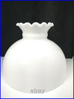 White Milk Glass Student Lamp Shade 10