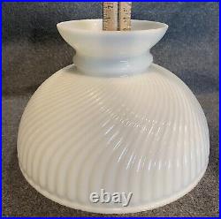White Milk Glass Swirl 10 Aladdin Hurricane Kerosene Oil Student Lamp Shade