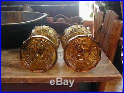 Wonderful Pair Old/Vintage YellowithGold Glass Aladdin Oil/Kerosene Lamps