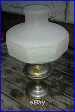 Working ALADDIN LAMP MODEL NO 6 KEROSENE OIL LAMP NICKEL CHROME Org. Shade nice
