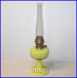 Yellow Vertique Model B Aladdin Lamp Antique Vintage Glass Kerosene Burner