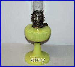 Yellow Vertique Model B Aladdin Lamp Antique Vintage Glass Kerosene Burner