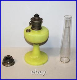 Yellow Vertique Model B Aladdin Lamp Antique Vintage Glass Kerosene Burner